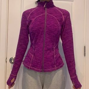 Lululemon maroon/black athletic zip up with mittens (S)